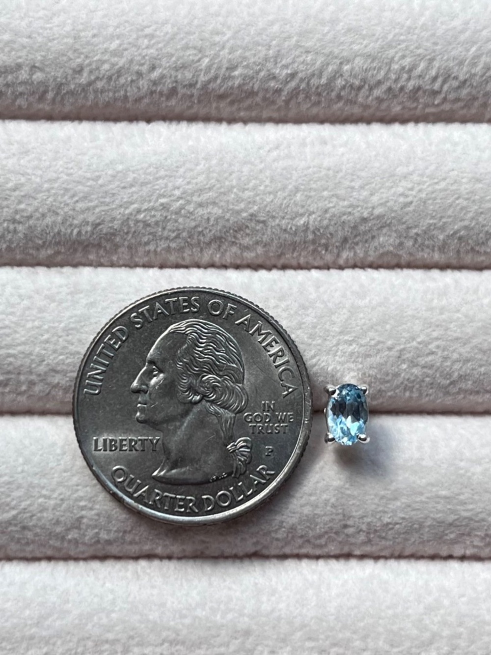 E089 | Genuine Blue Topaz Oval-Cut Stud Earrings - Picture 2 of 7